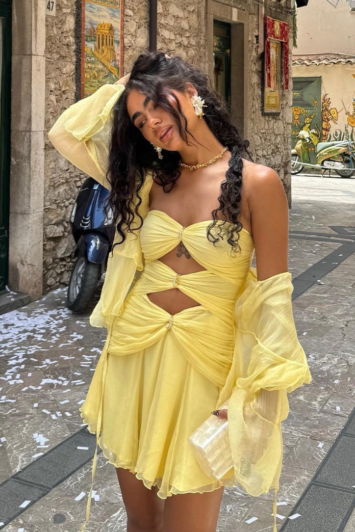 emily grey yellow dress Mini – Portia Givenchy